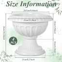 Zhehao 4 Pcs Plastic Urn Planters 12 x 10 Inch Urn Planters for Outdoor