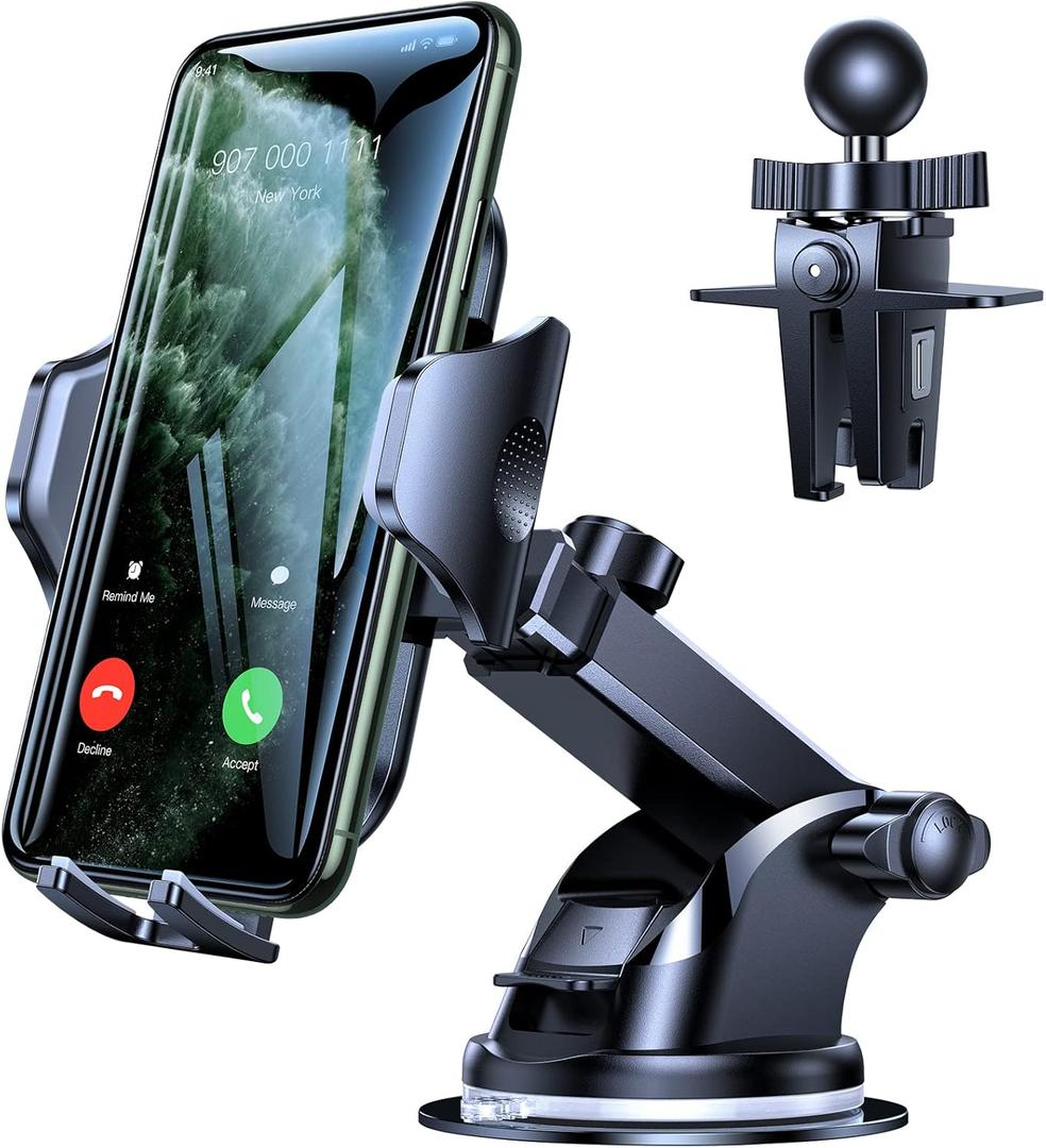 VICSEED [No.1 Powerful Suction] [Rally Racing-Grade Stability] Phone Holders for Your Car 2025 Upgraded Car Phone Holder Mount Truck Stand for Dashboard Windshield Vent for iPhone Samsung All Phones (Black)