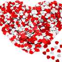 Skylety 3000 PCS Valentine's Day Glitter Heart Confetti Metallic Foil Heart Sequins Confetti for Wedding Engagement Bridal Shower Birthday Home Table Decoration