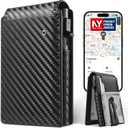 Auskang Mens Wallet with Tracker Works for Find My App (iOS Only), Smart Wallet for Mens Gifts, RFID Blocking, Replacement for AirTag Wallet, with Money Clip, Not for Android, Black