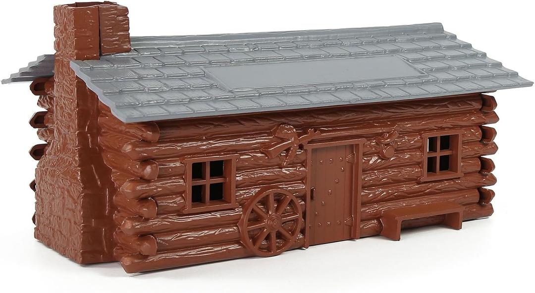 O Scale Log Cabin Painted Model Barn Stable Kit Unassembled for Model Trains Layout JZO02P (Red)