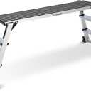 Work Platform Two Step Ladder, 50"12"27" Aluminum Platform, Heavy Duty Folding Work Bench Non-Slip 330 lbs Load Capacity for Washing Vehicles, Cleaning, Painting