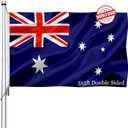 Australia Australian Flag 3x5 Outdoor Double Sided- Heavy Duty Australian National Flags for wall with 2 Brass Grommets 4 Rows Stitched Australian Decorations