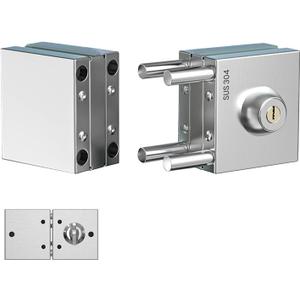 Glass Door Lock Fit for 10 mm to 12 mm Door, Sliding Glass Door Lock with 3 Keys,Double Swing Frameless Push Sliding Gate Lock (HLD-601)
