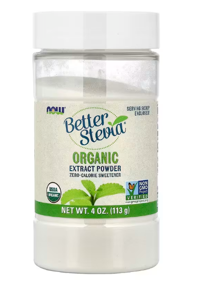 NOW BetterStevia® Organic Zero-Calorie Extract Powder, 4 oz 01/2032