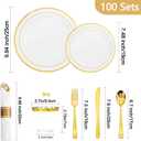 Sylans 700PCS Gold Dinnerware Set Disposable for 100 Guests