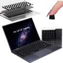 Universal Laptop Keyboard Cover for Long Nails -Bonus a DIY Film, 119 Pcs Raised Keyboard Stickers to Protect Long Nails for Mac/HP/DELL/Lenovo/Acer/Asus/Samsung (Black, 13.3")