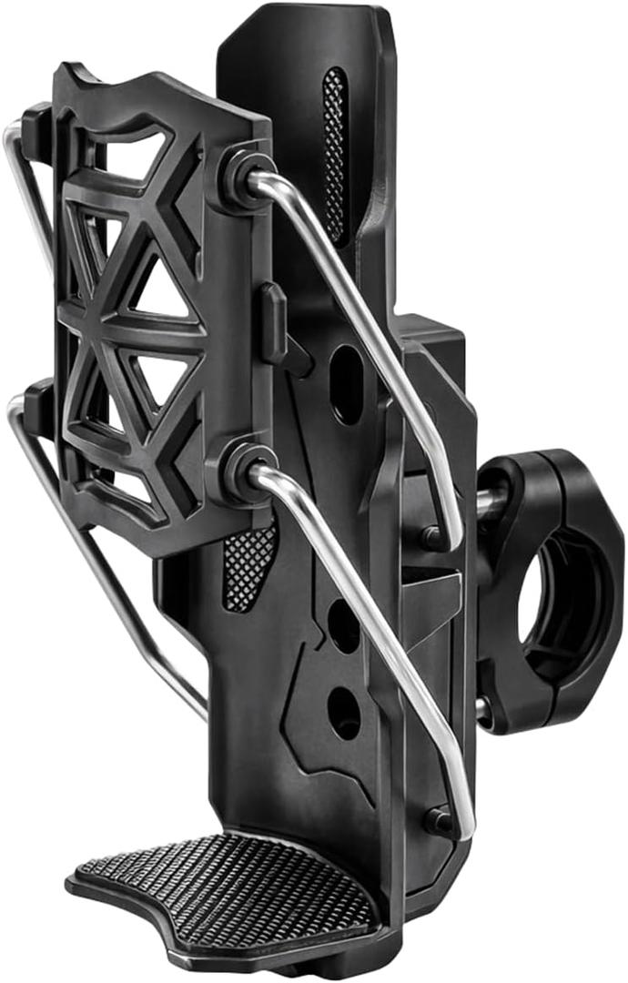 2 x Adjustable Bike & Motorcycle Drink Holder Rotating Handlebar Cup Mount for Bicycle, Scooter, ATV & Marine Use, Secure Grip Design (Black A)