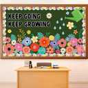 Wildflowers Spring Bulletin Board Decorations Set Floral Flowers Bulletin Board Decor Keep Going Keep Growing Floral Blackboard Borders Sunflowers Cutouts for Back to School Classroom Wall Decor