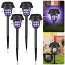 4 Pack Solar Bug Zapper Outdoor – Waterproof Mosquito Zapper Repellent Outdoor Patio,Auto On/Off Purple Light or White Light, Solar Powered Gnat Insect Bug Zappers for Yard, Garden, Backyard, Pathway