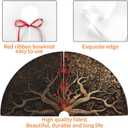 Tree Viking Christmas Tree Skirt 36 Inch Mat Funny Party Holiday Festive Decor Supplies for Home Occasion Ornament Decorations (The Tree of Life)