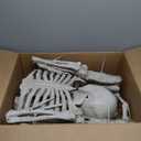 JOYIN 6.9 FT Halloween Posable Life Size Skeleton, Full Body Realistic Skeleton Bones with Movable Joints for Halloween Indoor Outdoor Party Decoration, Spooky Scene Props, Haunted House Decor (White)