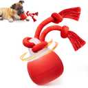 Potaroma Interactive Dog Ball Toys Touch Activated, Rechargeable, Squeaky Dog Toy, Moving Ball for Pup with Rope for Medium Small Dogs Puppy Dark Red