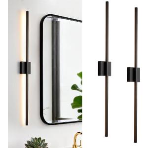 Black Wall Sconces Set of Two LED Dimmable Sconces Wall Lighting
Black Modern Wall Sconce Light for Bathroom, Living Room, Bedroom, Hardwired 3000K 40''