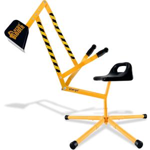 Stargo Sand Digger Kids Excavator Ride on Toy, Beach Toys Outdoor Sandbox Toy Digger for Kids, Solid Steel Rotates 360, Role Play, Sand Toys