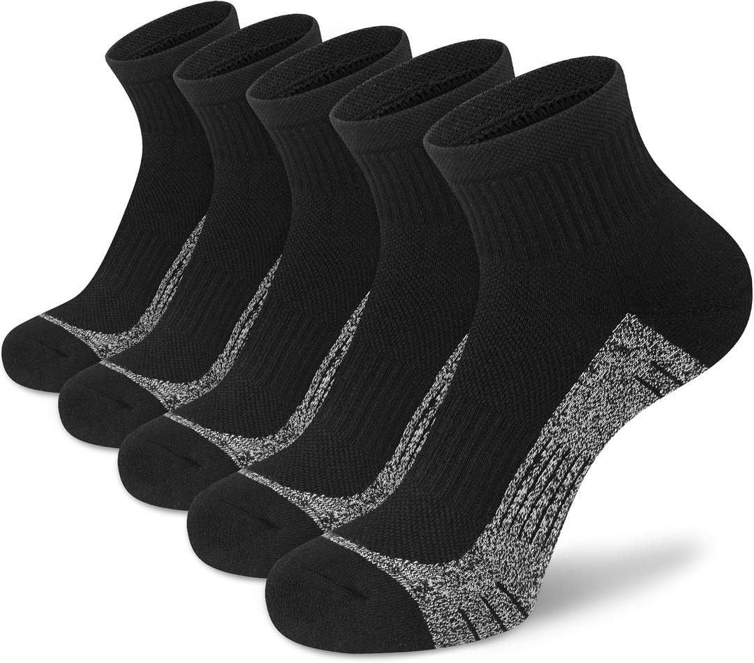 Ankle Socks Women Athletic Running Socks Hiking Cushioned 5-Pairs