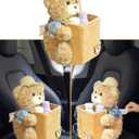 Cute Plush 2 in 1 Car Tissue Box and Trash Can Teddy Bear Tissue Box Plush Animals Cute Holder Plushie Multifunctional Organizer Creative Accessories for Women,Straw Hat Bear