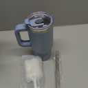 20 oz Tumbler with Handle,Tumbler with Lid and Straw,Double Wall Insulated Cup Stainless Steel Travel Mug(Cold for 34 Hours),Water Bottle for Iced Tea,Coffee,Cold Beverages(Smog Blue)