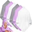 Chumia 6 Pack Baby Bath Towel Coral Fleece Soft Absorbent Newborn Hooded Towel for Kid 30 x 30 Inch Toddler Bath Blanket for Babies Infant Shower Gift(Grey/Beige/Purple)