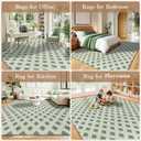 LBRO2M Machine Washable Rug Soft Pet Friendly Carpet 8X10 Green
