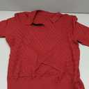 Rapbin Womens Short Sleeve Knit Polo Shirts Summer Spring Sweater Tops (Red, XL)