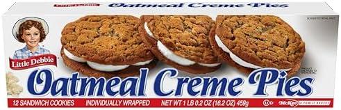 Little Debbie Oatmeal Creme Pies, 72 Soft Oatmeal Cookies with Creme (6 Boxes), 1.01 Pound (Pack of 6), Best Before: May/19/25