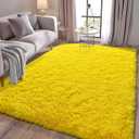 Soft Shag Rugs for Bedroom, 4x6 Yellow Fluffy Shaggy Rugs for Living Room Nursery, Luxury Modern Plush Carpet Girls Boys Kids Room Dorm Indoor Home Decor, Upgrade Non-Slip