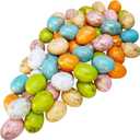 Winlyn 60 Pcs 6 Colors Foam Easter Eggs Pastel Easter Eggs Decorations Gold Leaf Easter Eggs Small Decorative Gold Speckled Eggs for Easter Basket Fillers Table Setting Spring Party Party Favors