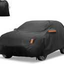 X AUTOHAUX Car Cover for Toyota RAV4 2012-2022 210D-PU Outdoor Full Car Cover All Weather with Door Zipper for Waterproof Windproof Sun Rain Snow Protection