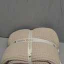 Amlie Home Waffle Throw Blanket for Couch, Soft Cozy Chenille Knit Blanket Warm Decorative Throw for Sofa, 50"x60", Beige