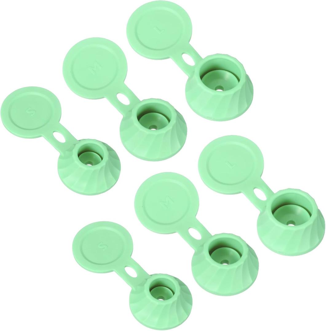 uxcell 6 Pcs Bottle Emptying Caps 3 Sizes Shampoo Upside Down Flip It Bottle Caps Kit Inverted Leak-Proof Cap for Shower Gel Bottles Lotions Shampoos Kitchen Condiments, Green