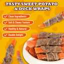 6 oz Sweet Potato & Duck Wraps Duck Sweet Potato Dog Treats High-Protein & Low Fat Healthy Digestive Support Dog Consitipation Relief Contains Vitamins for Dog Training Treat
