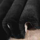 ORINOVA Faux Rabbit Fur Rug Machine Washable Area Rugs Black Fur Rug for Living Room Fuzzy Rugs for Bedroom Teen Room Decor Small Sheepskin 2x3 Rectangle Rugs
