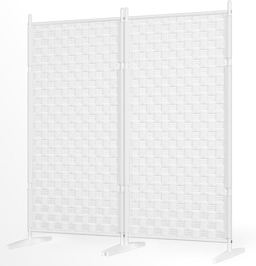2 Panel Room Divider for Room Separation - White Wall Dividers for Rooms Small Folding Privacy Screens Indoor Partitions and Deviders Freestanding Portable Changing Separtion Space Partition Screen