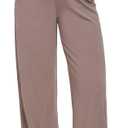 Maternity Pants for Women Over Belly Pregnancy Pants Straight Leg Loose Comfy Stretchy Casual Trousers with Pockets (Large, Taupe)