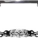 Custom Accessories 92812 Skull in Flames License Plate Frame