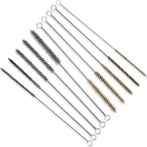 Wire Tube Brushes for Cleaning Pipe Tube Brass Stainless Steel Round Wire Brush for Auto Parts, Bottles, Tubes, 5 Sizes(10 Pieces)