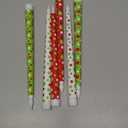 6 Pcs Christmas Flameless Taper Candles 11 Inch Long Polka Dots White Red Green Battery Operated LED Candles Elf Candlestick Table Centerpiece for Xmas Winter Holiday Party Decor