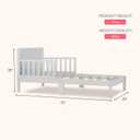 Dream On Me Brookside Toddler Bed, Low Floor Wooden Bed, Side Safety Bed Rails, GREENGUARD Gold & BSA Certified, Non-Toxic Paint Finish, New Zealand Pinewood, Up to 50 lbs - Pebble Grey, 53x29x28 Inch
