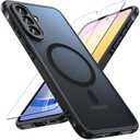 Pack Of 2 Fin2feel for Samsung Galaxy A36 5G Case Magnetic, Galaxy A36 Phone Case with Screen Protector [Compatible with MagSafe], Matte Back Slim Shockproof Protective Case for Samsung Galaxy A36, Black