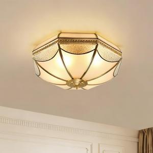 Vintage Style Brass Ceiling Light Fixture,14 Inch,Ideal for Bedroom, 13.78"W