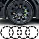Tesla Model Y Rim Protector Fit 20" Induction Wheels 2020-2024|Wheel Covers 20 inch|ABS Guard Hubcap Cover for Curb Rash Prevention| Model Y Accessories|Matte Black(Set of 4)