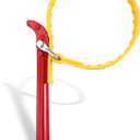 Strap Wrench Handle 8 Inches, Steel Handle Adjustable Strap Wrench for Replacing Water Filter, PVC Pipe Joints, Oil Filter, Swimming Pool Connection (Red Handle, Yellow Strap)