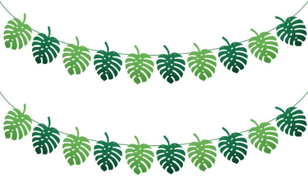 6 Pack Palm Leaf Garland Felt Tropical Garland Summer Banner Hawaiian Luau Party Birthday Baby Shower Decorations Supplies