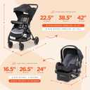 Baby Trend Passport Seasons Travel System with EZ-Lift Infant Car Seat, Journey Black