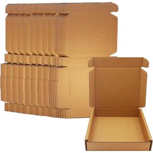 5x4x1 inch Small Shipping Boxes 50 Pack, Brown Kraft Corrugated Cardboard Mailer Boxes Bulk for Packaging Business Mailing GiftMini Mailer Boxes for Packaging Supplies