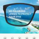 Polarized Sunglasses for Men Womens, Mens Sunglasses UV Protection, Black Square Sun Glasses Driving Fishing Golf (A01- Matte Black/Gray Lens)