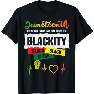 Juneteenth Blackity Black African June 19th Men Women Kids T-Shirt