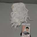 White Wig for Women Short Curly Wavy Wig with Bangs Shoulder Length Bob Wig Women's Colorful Synthetic Heat Resistant Fiber Wigs for Cosplay Halloween Costume Party (14 Inches)