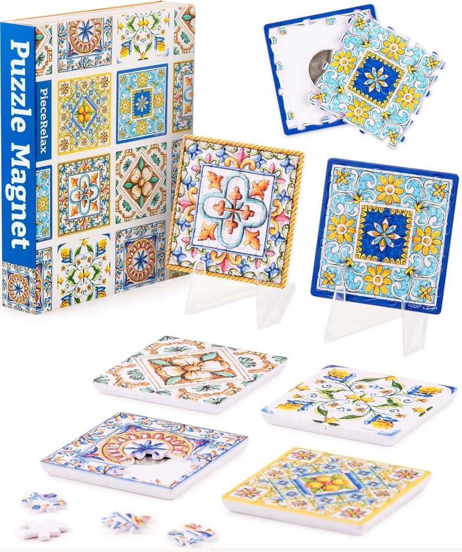 PieceRelax Magnet Puzzle for Adults 96 Pieces  Unique Gift & Home Décor with Plastic Jigsaw Puzzle [D1602]